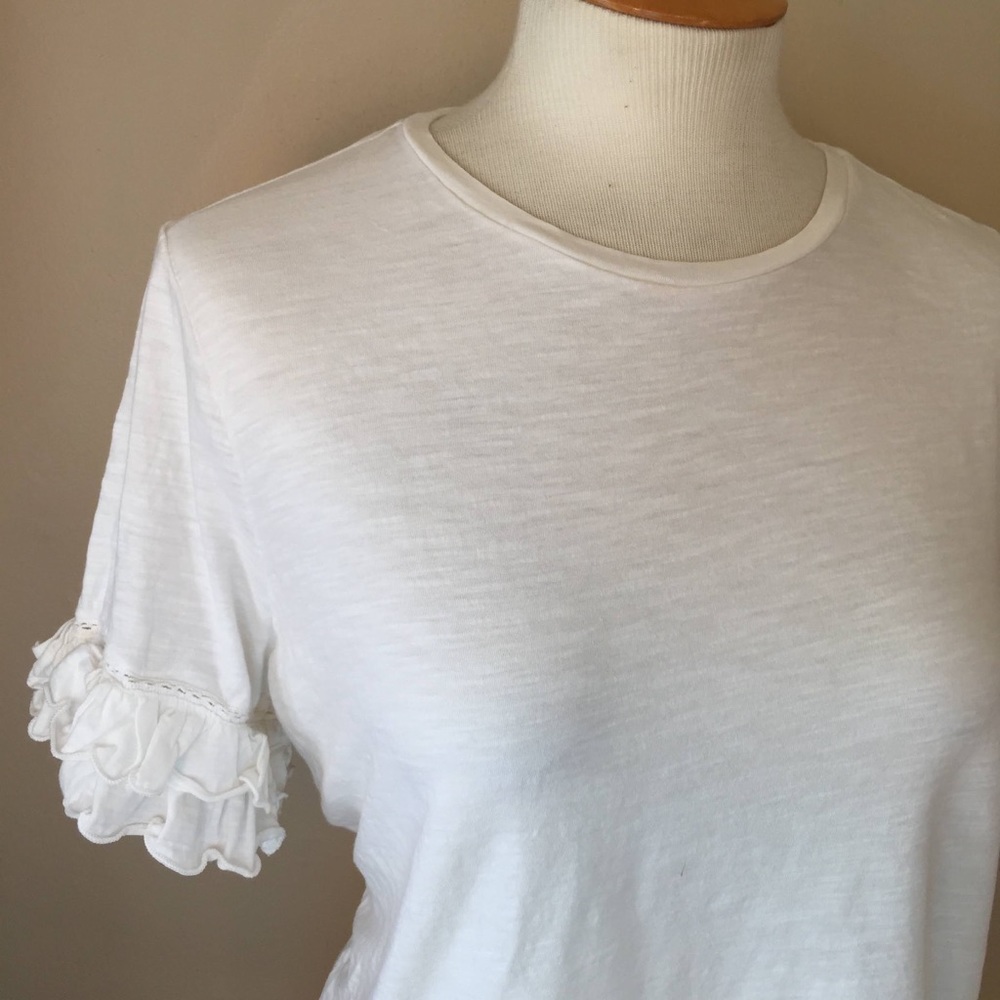 3/$30 Ruffled White Tee - Picture 3 of 5